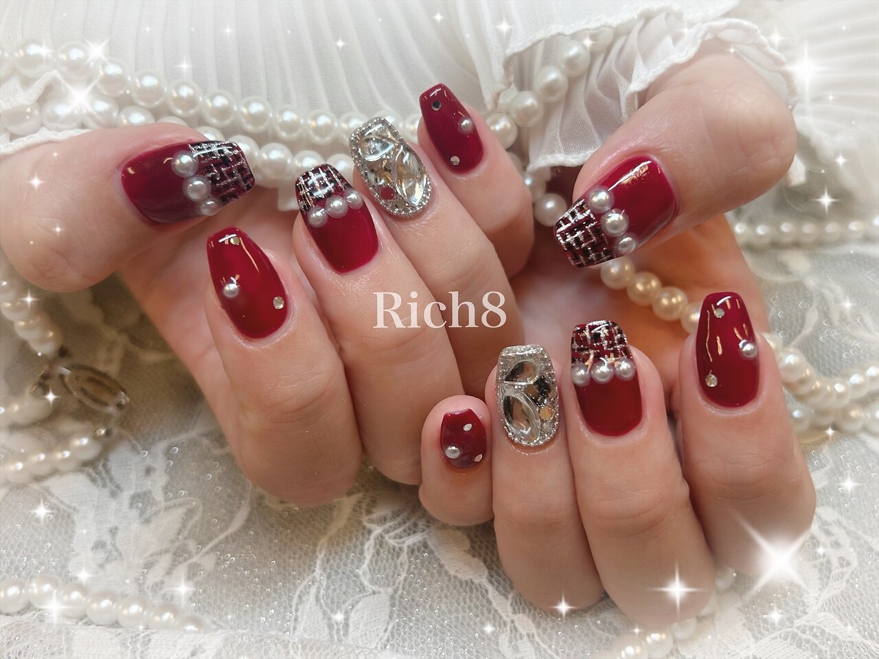 2025年-2026年冬トレンド】埋め尽くしネイルのネイルデザイン集｜人気