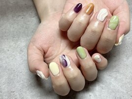 手描きニュアンスアートネイル