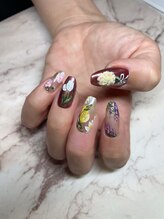 ゼロ アトリエ(ZERO Atelier)/ニュアンスお花ネイル