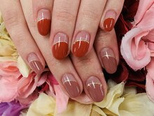 ダブルネイル(Double Nail)/【ほり】アシメカラー丸フレンチ