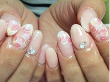 ネイルネイル 南森町店(nailnail)/手描きのお花で差がつくデザイン
