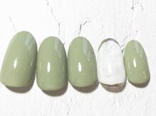 フレイムス アイラッシュ アンド ネイル(FRAMES)/ピスタチオカラーネイル♪