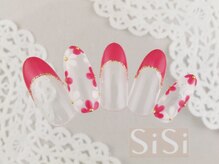 シシ(SiSi)/赤フレンチ＆フラワーネイル★