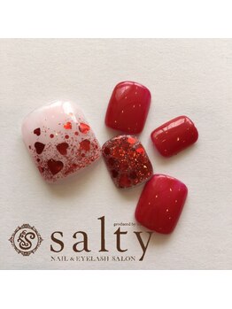ネイルアンドアイラッシュサロン ソルティ 寺田町(salty)/フットジェル／アート10本コース