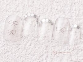 クリアベース手描きリボン￥4550