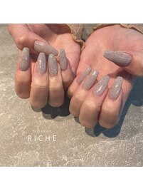 ミルクグレー×ファイバーネイル