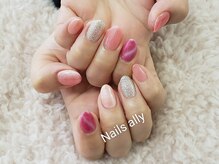 ネイルズアリー 立川店(Nails ally)/ピンク×キャッツアイ