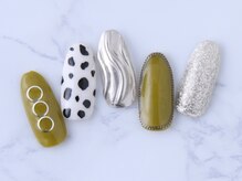 オレンジ 心斎橋店(ORANGE)/ダルメシアン×ミラーネイル