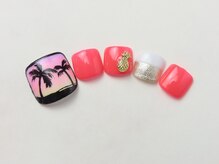 ネイルサロン ロゼプリュム/椰子の木のサンセットネイル