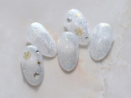 雪の結晶☆水光マグネット☆白