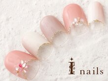 アイネイルズ 横浜WEST店(I-nails)/フレンチシェルフラワー　8480円