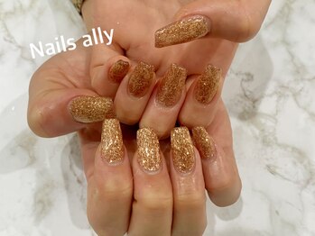 ネイルズアリー 立川店(Nails ally)/ロングスカルプ×ワンカラー