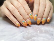 2M ネイル アトリエ(2M NAIL ATELIER)/ターコイズ オレンジグラデ