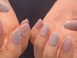 ふんわり紫陽花ネイル
