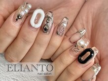 エリアントネイル(ELIANTO NAIL)/クリアフレンチ×持ち込みネイル