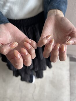 【定額デザイン】桃ネイル