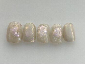 アイネイルズ 池袋店(I-nails)/ニュアンスベージュラメ