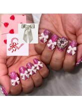 マーメイドアートネイル 新横浜(Mermaid Art Nail)/キラキラリボンネイル