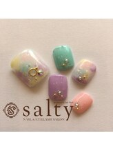 ネイルアンドアイラッシュサロン ソルティ 寺田町(salty)/カラフルネイル