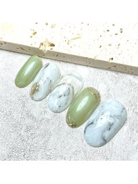 定番！大理石ネイル