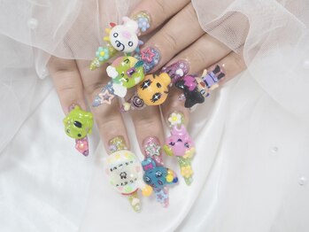 nailsalon amore 心斎橋店【長さだし/持ち込み/スカルプ/フィルイン/定額】/たまごっちネイル22330円