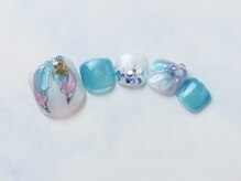 ネイルサロン ロゼプリュム/人魚の鱗が可愛いフットネイル