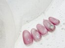 ハートビジュー/ピンクネイル