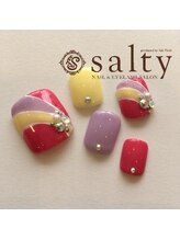 ネイルアンドアイラッシュサロン ソルティ 寺田町(salty)/フットジェル／アート10本コース