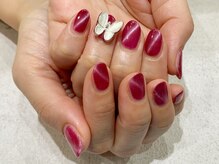 ネイルズアリー 立川店(Nails ally)/バタフライネイル×キャッツアイ