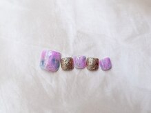 エイミー 金町(amy)/パープルタイダイフットネイル