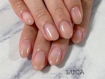 ネイルアトリエルカ(nail atelier LUCA)/W-341 ブラウンラメグラデ