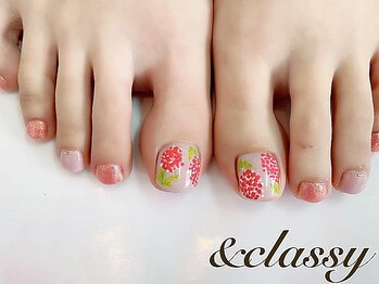 アンドクラッシィ(&classy.)/定額フットネイル（お花ネイル）