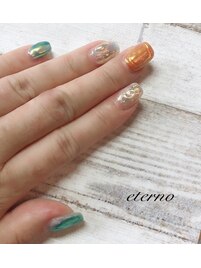 グラスパウダーニュアンスネイル