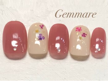 ジェンマーレ 青葉台店(Gemmare)/押し花キラキラストーンネイル
