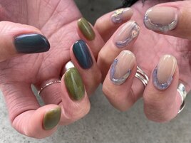 オーロラぷくぷくネイル