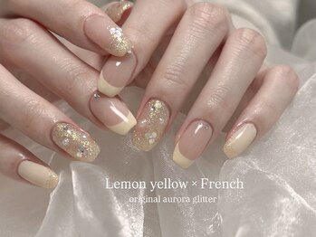 リン 恵比寿(RiN.)/イエローフレンチネイル akane