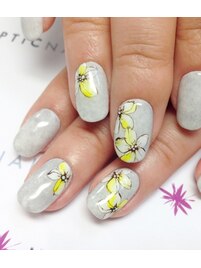 手描きな大人フラワーアート