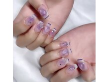 バベル 新町店(Babel)/紫チークネイル 8000yen＋追加