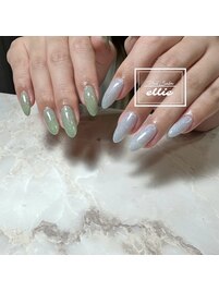 ラメちぐはぐネイル