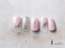 アイネイルズ 横浜EAST店(I-nails)/シンプル塗りかけフラワーネイル