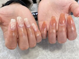 マーブル　アシンメトリーネイル