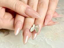 クリーク(CREEK)/ベージュピンク自爪風スカルプ