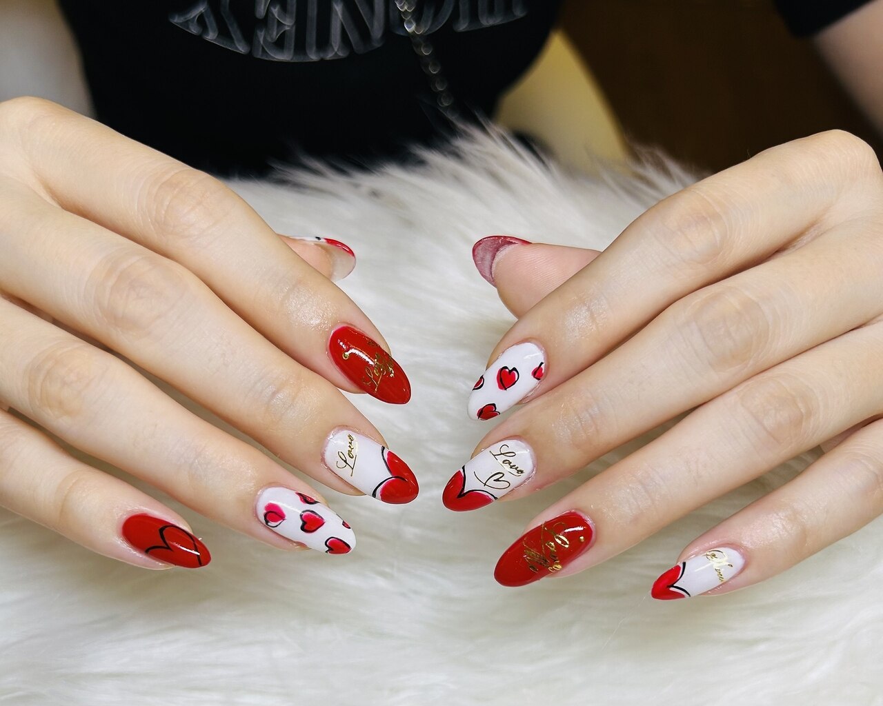 ハートネイル/手書きアート：PG013859848｜エミリーネイル(EMILY NAIL