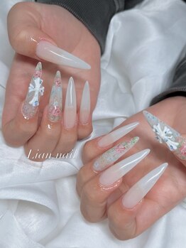 リアンネイル(Lian.nail)/お花柄クロム！