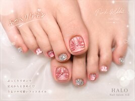 ぷっくりリボンネイル