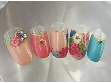 ラリュールネイル(L'Allure nail)/押し花ネイル￥8200