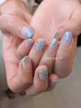 ミエル 溝の口店(miel)/ブルーフラワーネイル♪