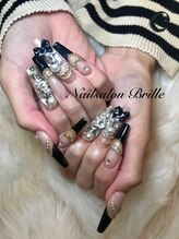 エスフィーネイルサロン ブリーユ(Esfy nailsalon Brille)/黒フレンチスカルプ