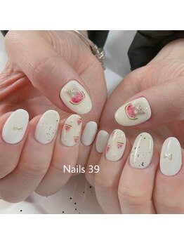 ネイルズサンキュー(Nails 39)/ワンカラ+アート6本