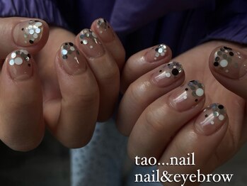 タオドットネイル(TAO...nail)の写真/【アシメデザイン¥6800】ショートネイル/チビ爪/丸爪さん集合◎短い爪でも似合うハイセンスデザイン！